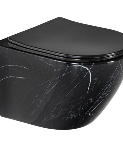 MERMER DESENLİ ASMA KLOZET SİYAH (KAPAK DAHİL )