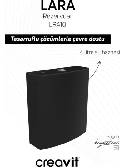 Creavit Lara Rezervuar Kömür Karası