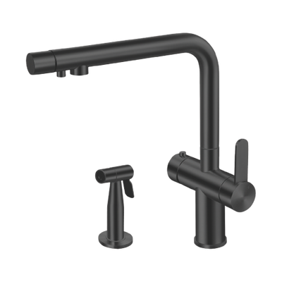 Crauf Lusso 4040 Purification Arıtma Su Çıkışlı PVD Füme Evye Bataryası