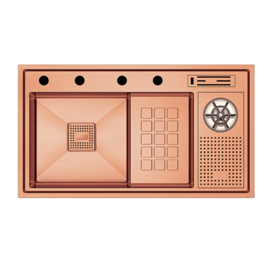 Crauf Lusso 1071 PVD Bakır Evye | Rustik Dev & Şeflerin Tercihi