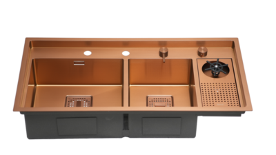 Crauf Lusso 1075 PVD Bakır Evye | Rustik Dev & Şeflerin Tercihi