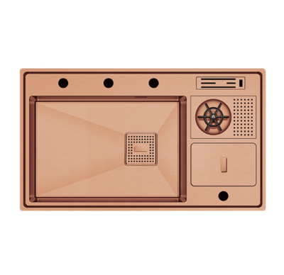 Crauf Lusso 1072 PVD Bakır Evye | Rustik Dev & Şeflerin Tavsiyesi